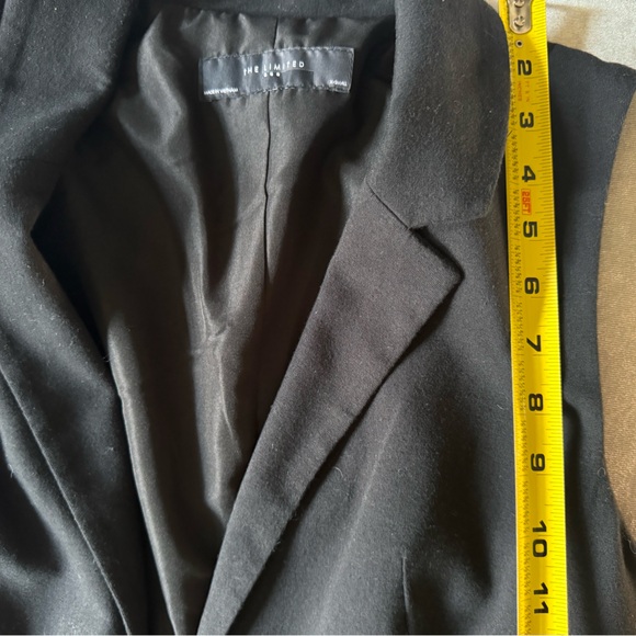 Limited xs Extra Small black lined long vest sleeveless blazer one button - Picture 4 of 13